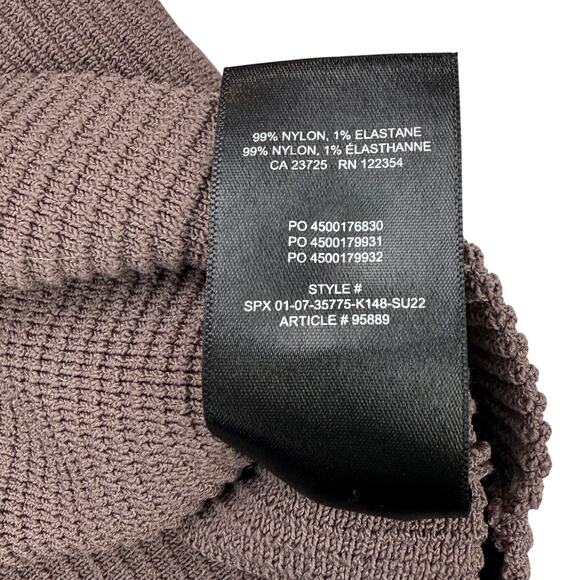 BABATON Aritzia Sculpt Knit Ribbed Mini Skirt Sz XS Deep Taupe - Picture 7 of 8